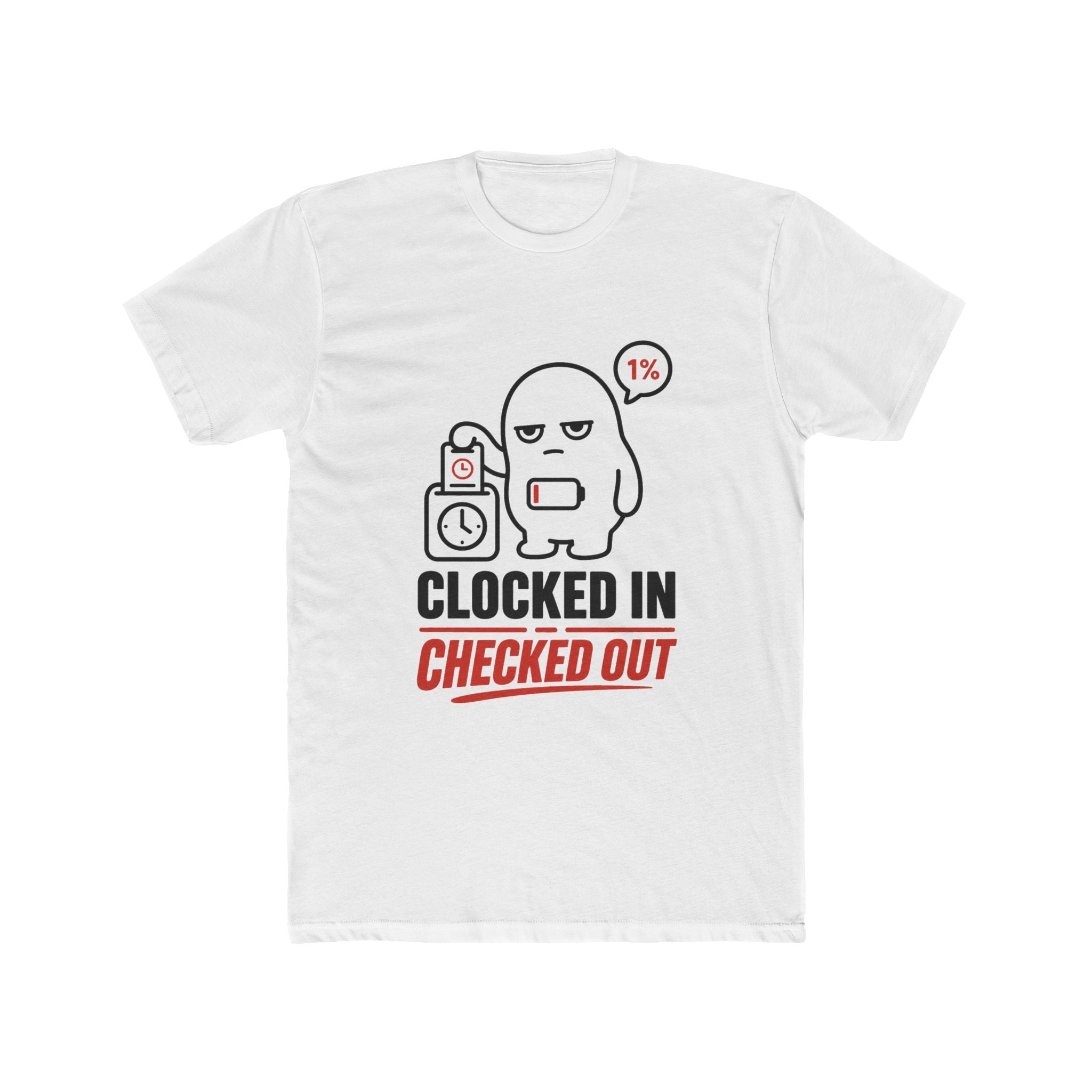 clocked in checked out tee
